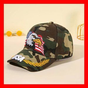 USA Tactical Camouflage Eagle/Flag Embroidered Baseball Hat Adjustable Unisex